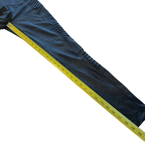 Athleta Delancey Gleam Moto Tight Women’s S Black Faux Leather Legging Ankle Zip - Picture 16 of 16